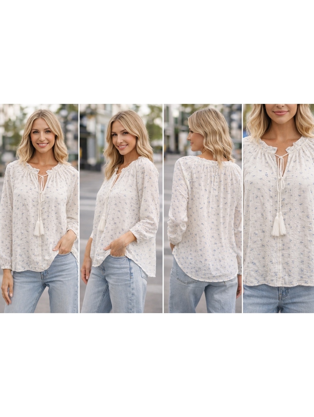 018. CeCe•Embroidered Blouse•Large - Picture 2 of 5